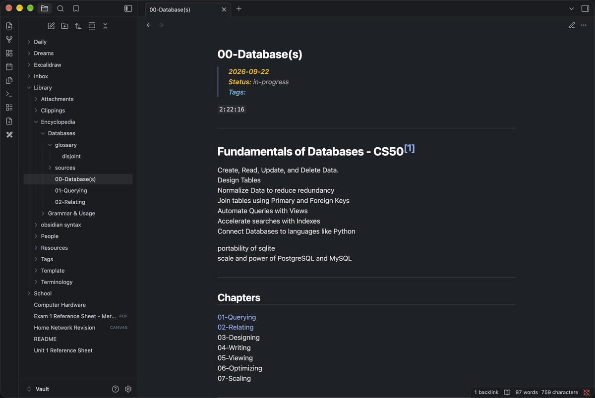Obsidian note: 00-Database(s)